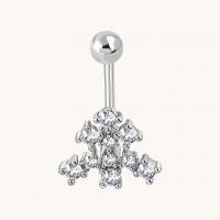 Chirurgisch Stalen Navelpiercing met Zirkonia - Heren