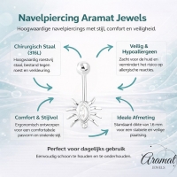 Zilverkleurige Zirkonia Spin Navelpiercing - Unisex