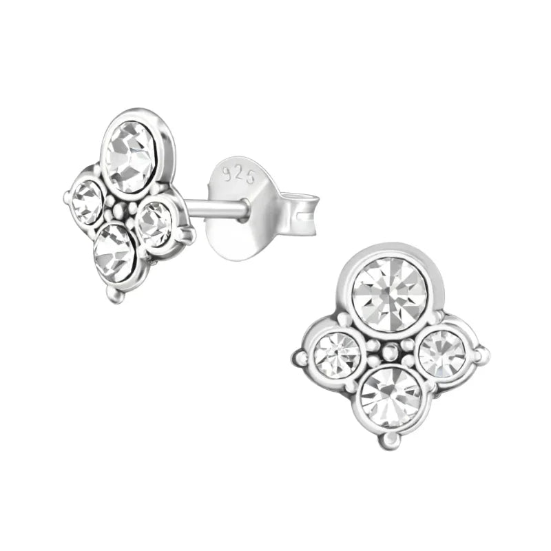 Transparante Kristal Oorbellen met 925 Zilver -