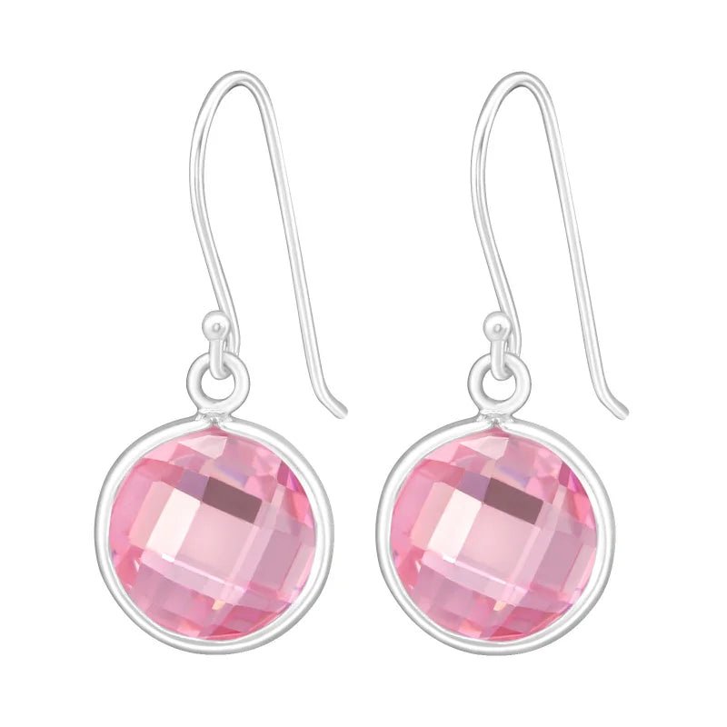 Zilveren Oorhangers - Roze Zirkonia - Kind & Vrouw -