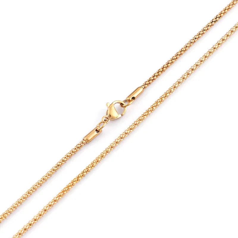 Goudkleurige Popcorn Ketting RVS - 50cm / 2mm - Heren