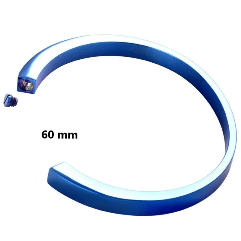Blauw Stalen As armband 60mm