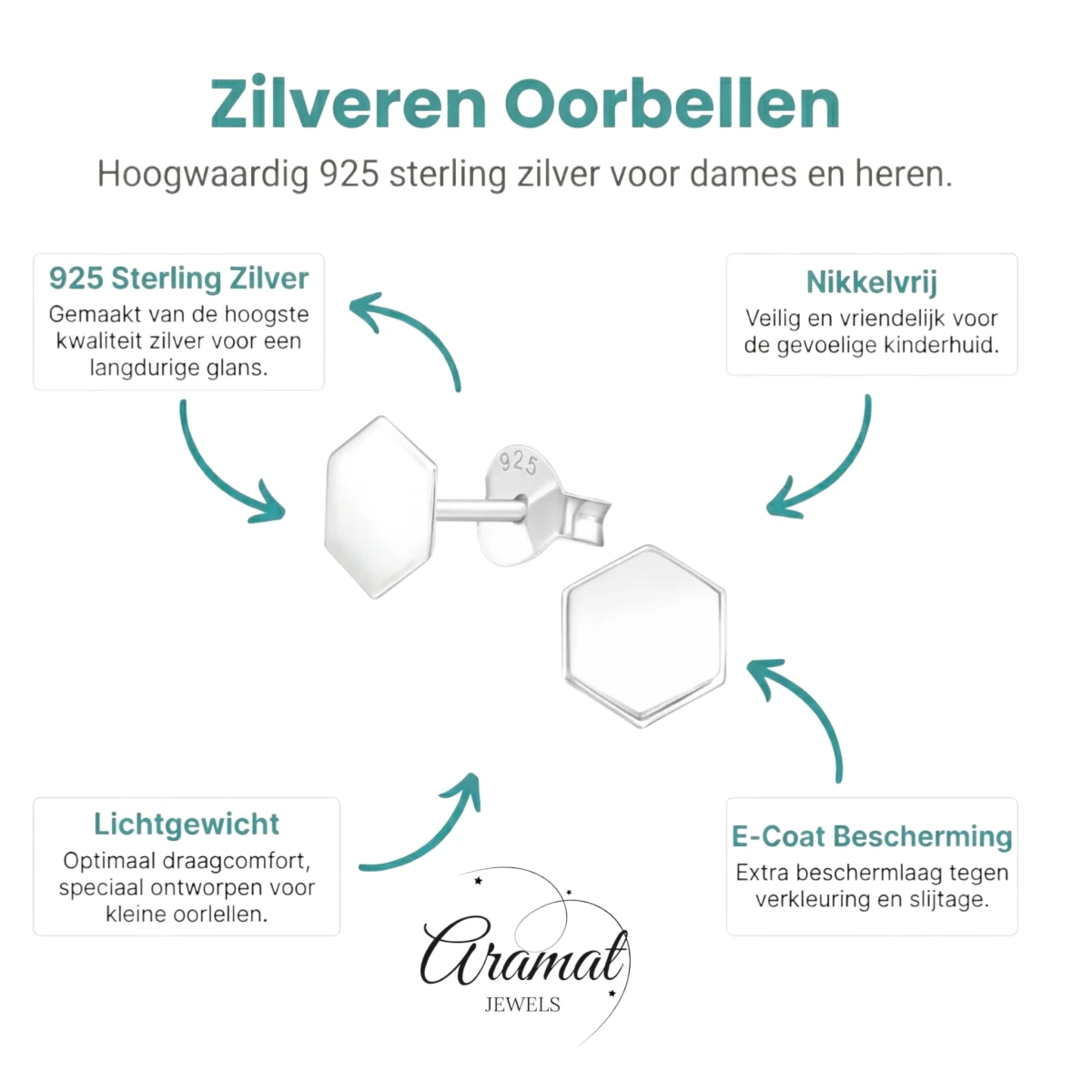 Stijlvolle Zilveren Oorbellen - Aramat Jewels&Acirc;&reg; -