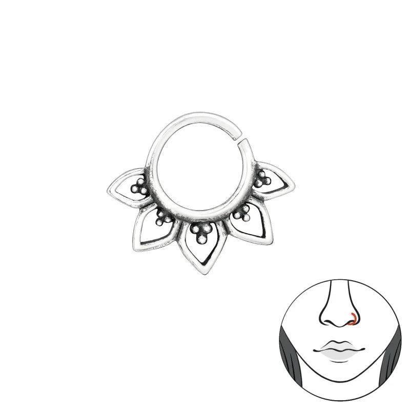 Zilveren Circular Piercing Piercing met 10 Mm Diameter - Unisex