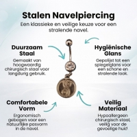 Yin Yang Muntje Navelpiercing - Heren