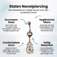 Bloem Hanger Navelpiercing - Heren