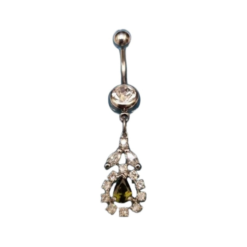 Stalen Navelpiercing met Zirkonia Hanger - Unisex