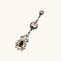 Stalen Navelpiercing met Zirkonia Hanger - Unisex