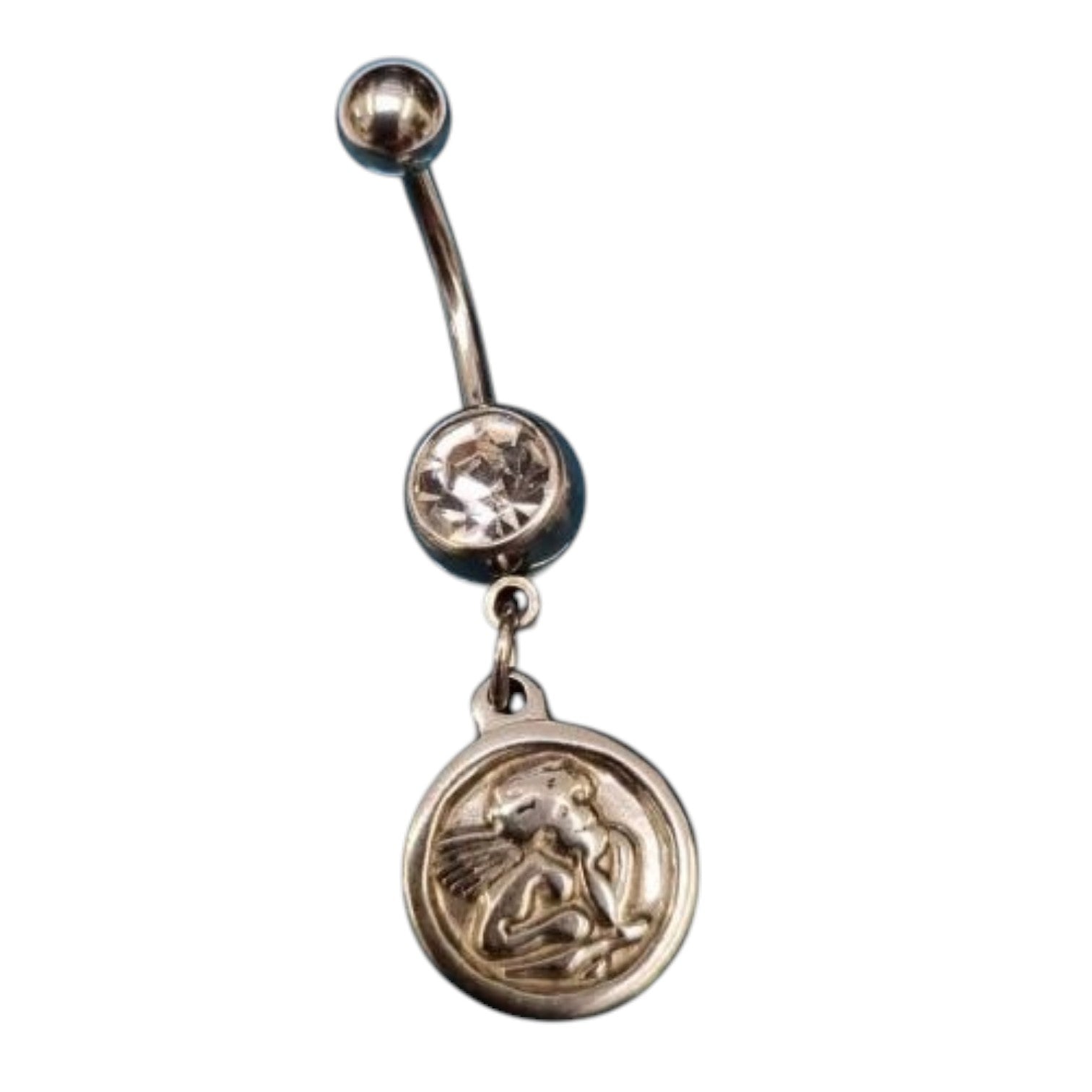 Stalen navelpiercing met engel - Unisex