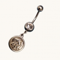 Stalen navelpiercing met engel - Unisex