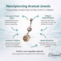 Stalen navelpiercing met engel - Unisex