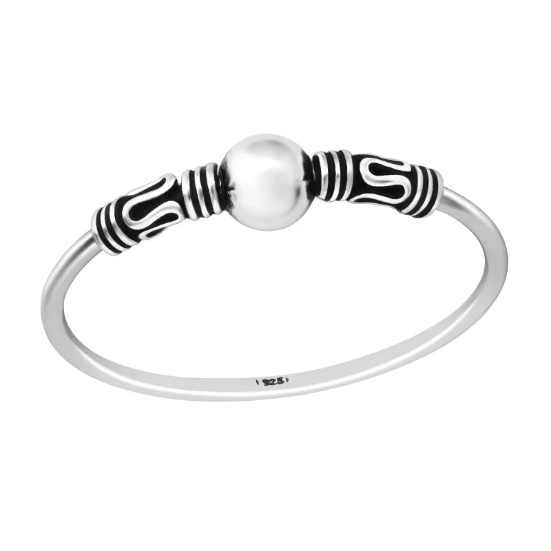 Elegante Zilveren Bali Ring - Maat 6 -