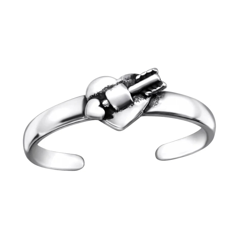 Zilveren Hart Teenring met Betoverende Charme