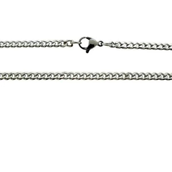 Platte Zilverkleurige Gourmetketting 45cm - Heren