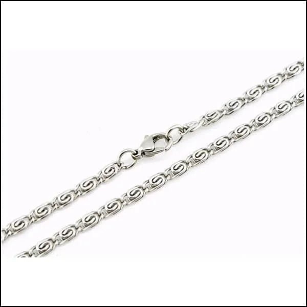 RVS Griekse Ketting Zilverkleur - Greek Pattern Unisex - 4.4mm / 50cm - Unisex