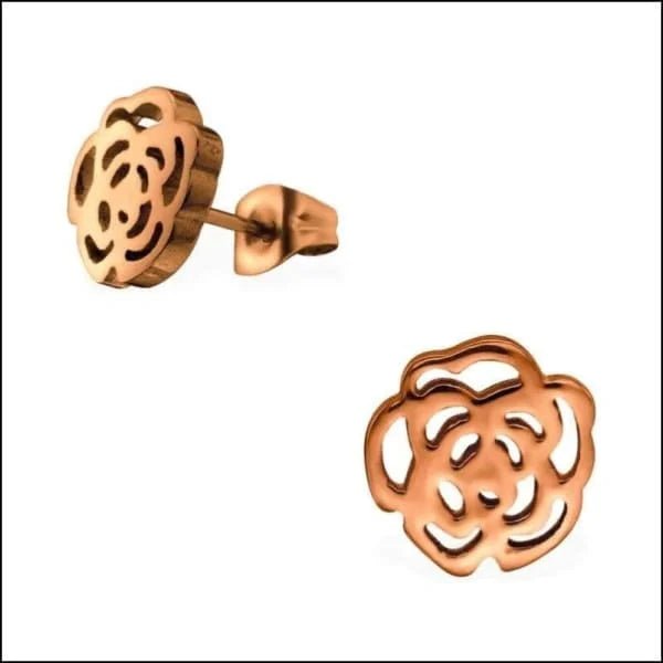 Stalen Oorbellen Bloem - Perfect Cadeau! - Lotus-goudkleur-10x7mm -