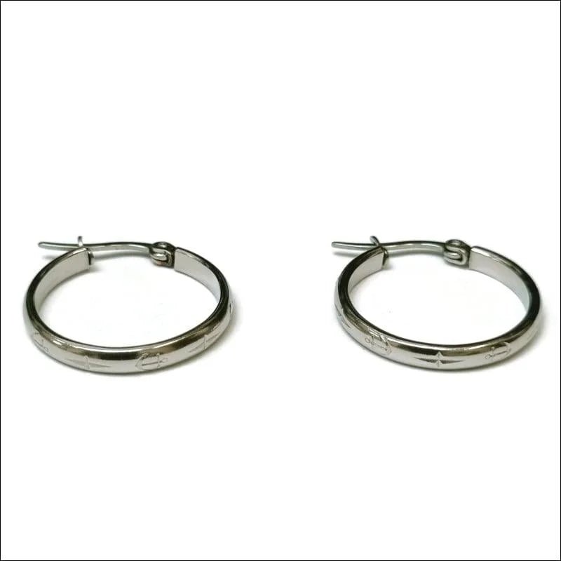 Prachtige Stalen Oorringen met motief - Anker-25x3mm -