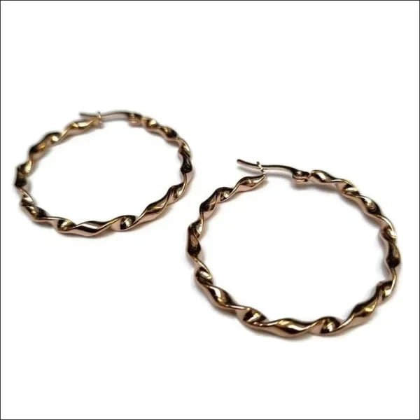 Elegante Stalen Oorringen gedraaid - Gedraaid-40x2mm -