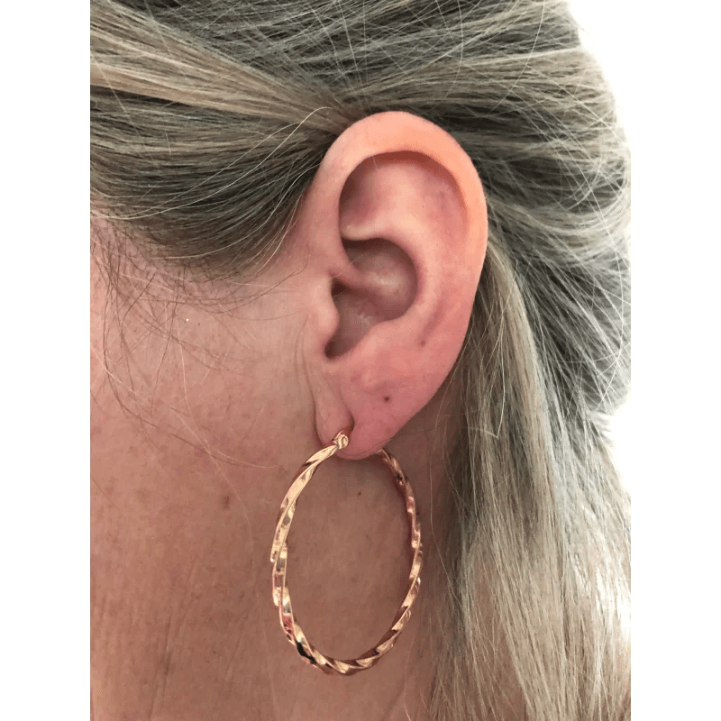 Elegante Stalen Oorringen gedraaid - Gedraaid-40x2mm -