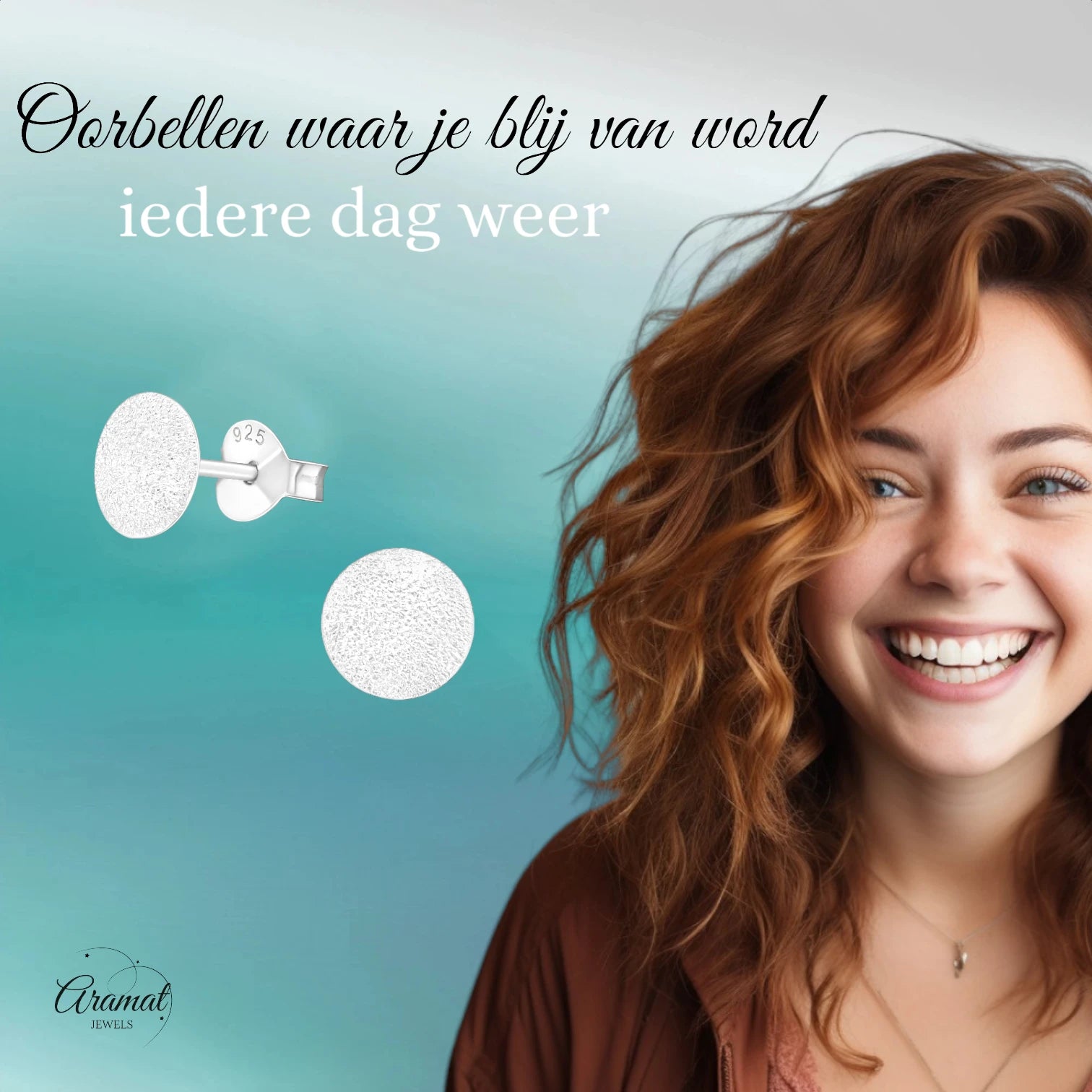 Zilveren Gematteerde Oorbellen - Rond-6mm -
