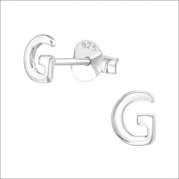 Stijlvolle Zilveren Initiaal Oorbellen - B-5x3mm -