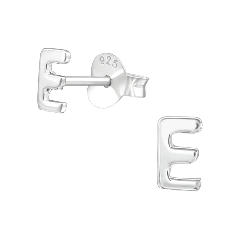 Stijlvolle Zilveren Initiaal Oorbellen - B-5x3mm -