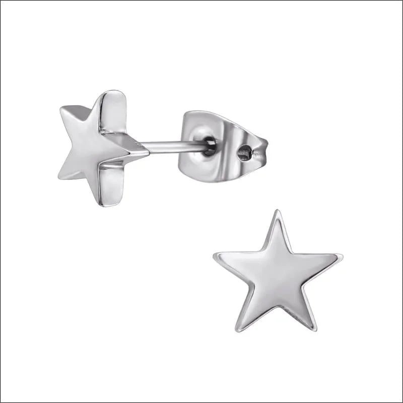 Zilverkleurige Ster Oorbellen 7mm Aramat Jewels -