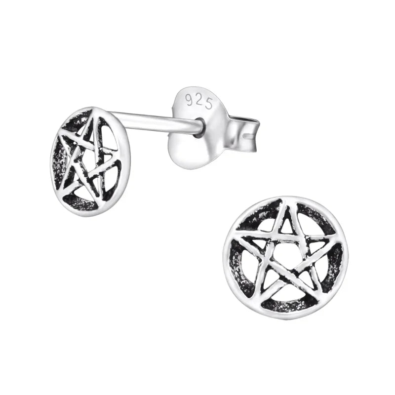 Zilveren gotische ster oorstekers &acirc;&euro;&ldquo; 6 mm -