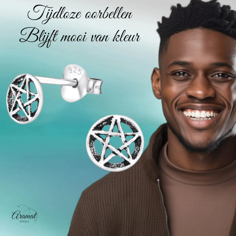 Zilveren gotische ster oorstekers &acirc;&euro;&ldquo; 6 mm -