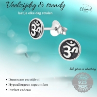 Zilveren Ohm oorbellen &acirc;&euro;&ldquo; 6 mm nikkelvrij -
