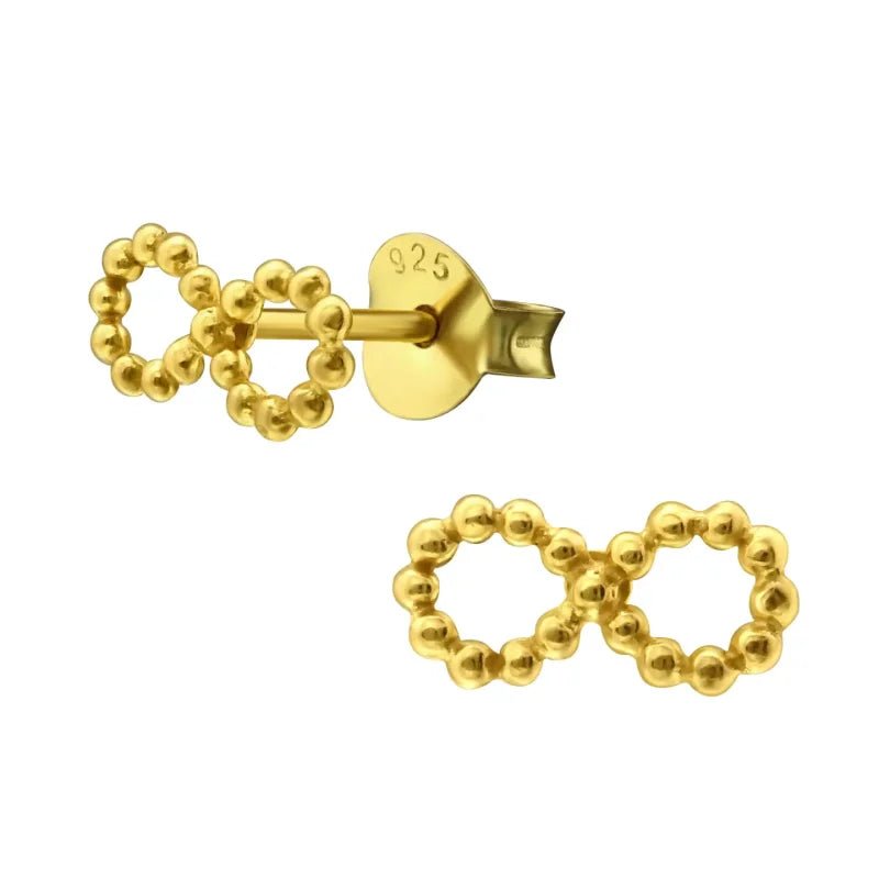 Zilveren Infinity Oorbellen met Goldplating -