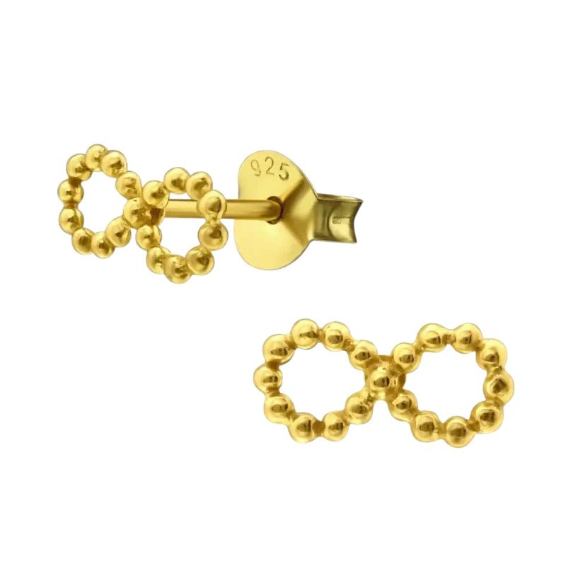 Zilveren Infinity Oorbellen met Goldplating -