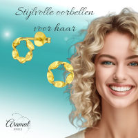 Goudkleurige zilveren gedraaide oorstekers -