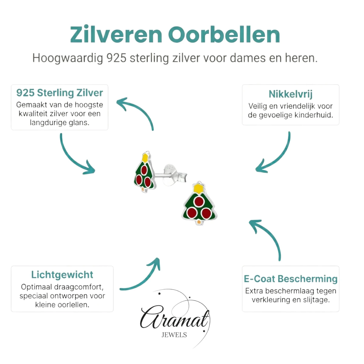 Zilveren Kerstboom Oorbellen van Aramat Jewels&Acirc;&reg; -