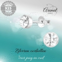 Zilveren kristal oorstekers &acirc;&euro;&ldquo; 5 mm - Transparante steen -