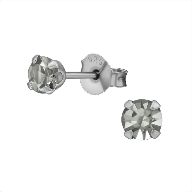 Echt Zilveren Zirkonia Oorbellen - Black Diamond -