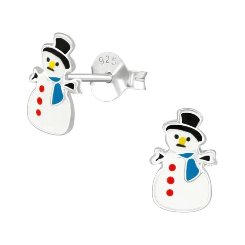 Zilveren Kerst Oorbellen Sneeuwpop - 9mm -