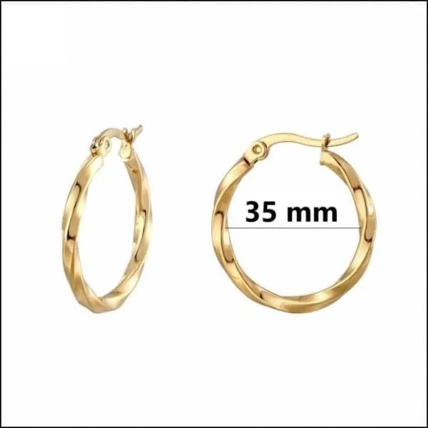 Stalen Goudkleurige Oorringen - Creolen - Lanzarote-35x2mm -