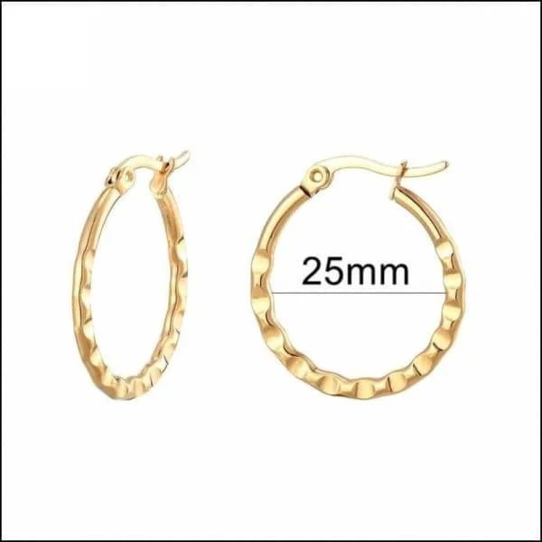 RVS Creolen Goudkleur 25mm - Trendy Hoepel Oorbellen Dames - Spanje-25x2,5mm -