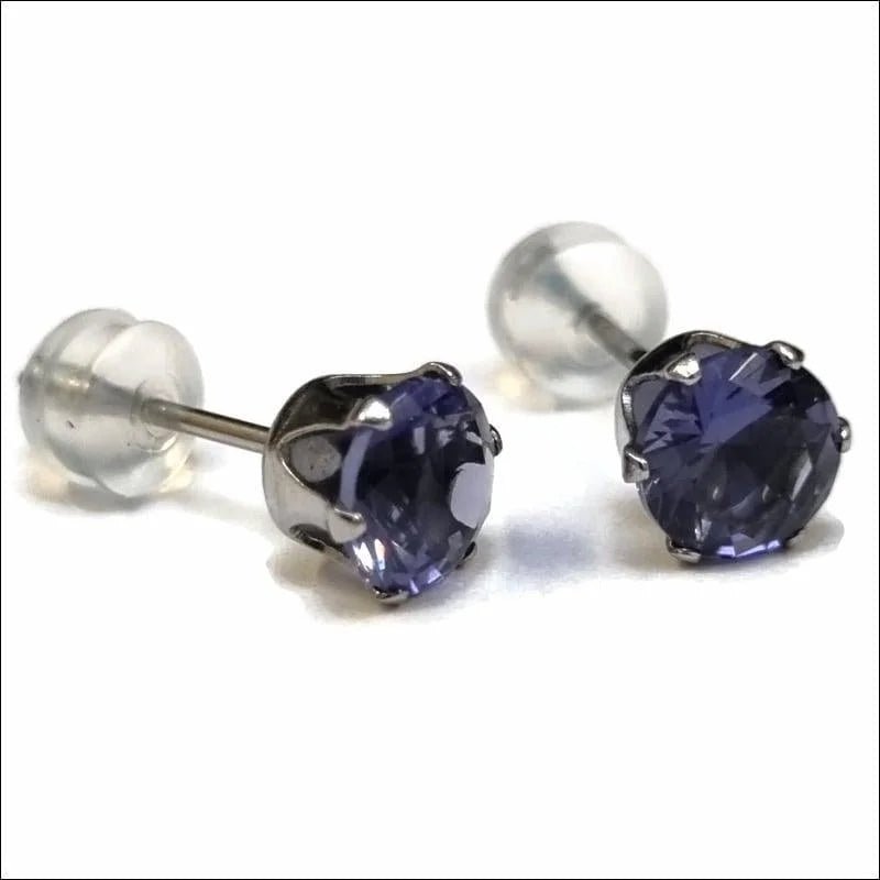 Paarse Zirkonia Oorbellen -
