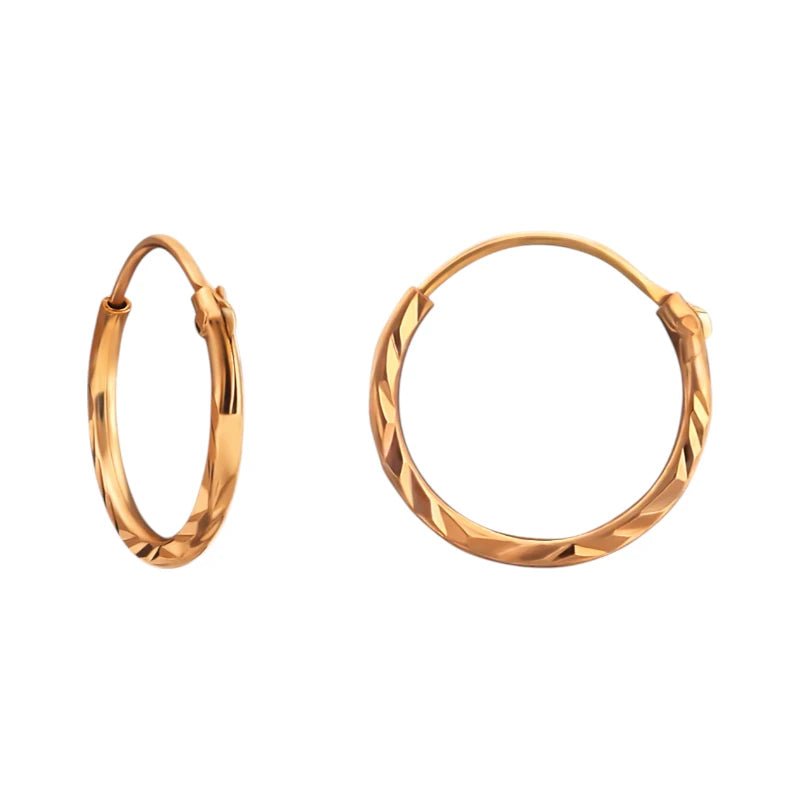 Ros&Atilde;&copy; Goudkleurige Oorringetjes 925 Zilver| 12mm -
