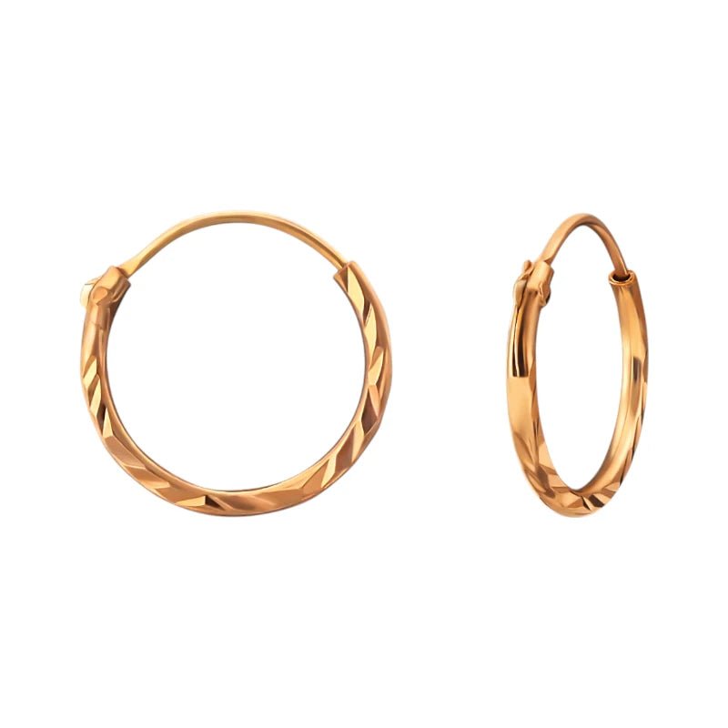Ros&Atilde;&copy; Goudkleurige Oorringetjes 925 Zilver| 12mm -