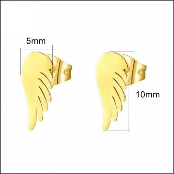 Stalen Vleugel Oorbellen - Kies Jouw Stijl! - Goudkleur-10x5mm -