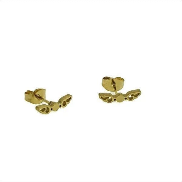 Stalen Vleugel Oorbellen - Kies Jouw Stijl! - Goudkleur-12x7mm -