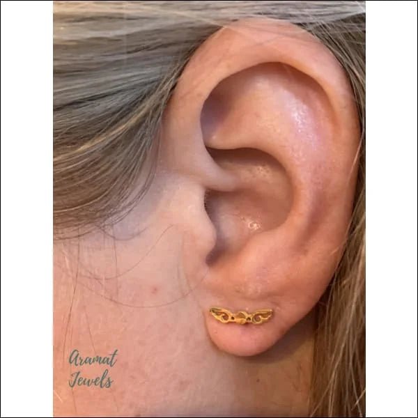Stalen Vleugel Oorbellen - Kies Jouw Stijl! - Goudkleur-12x3mm -