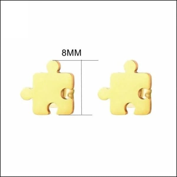 RVS Puzzelstuk Oorbellen 8mm Zilverkleur - Puzzle Studs - Zilverkleurig -