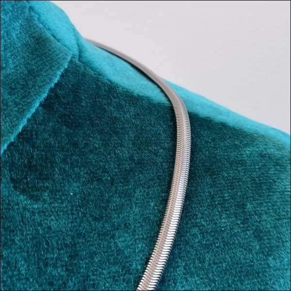 Stalen Plat Omega Ketting - Zilverkleurig - 50cm - Dames