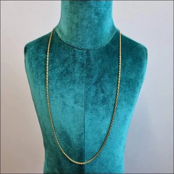 RVS Koordschakel Ketting Goudkleur - Rope Chain Ketting - 2mm / 65cm - Unisex