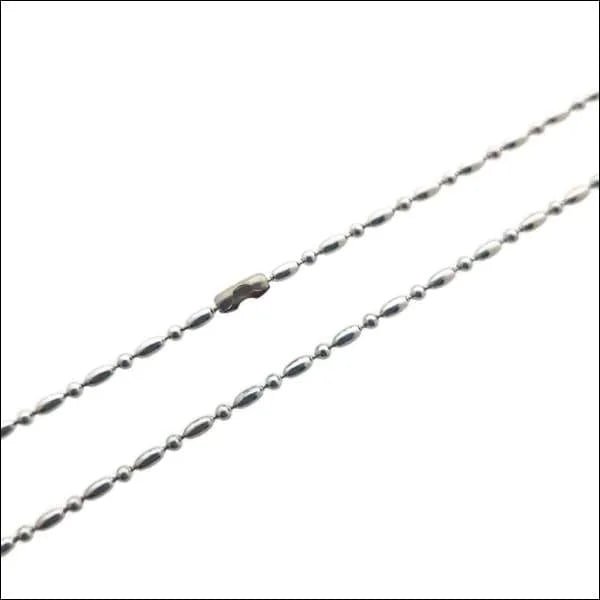 Zilveren Bolletjes Tag Ketting - bolletjes ketting - Heren