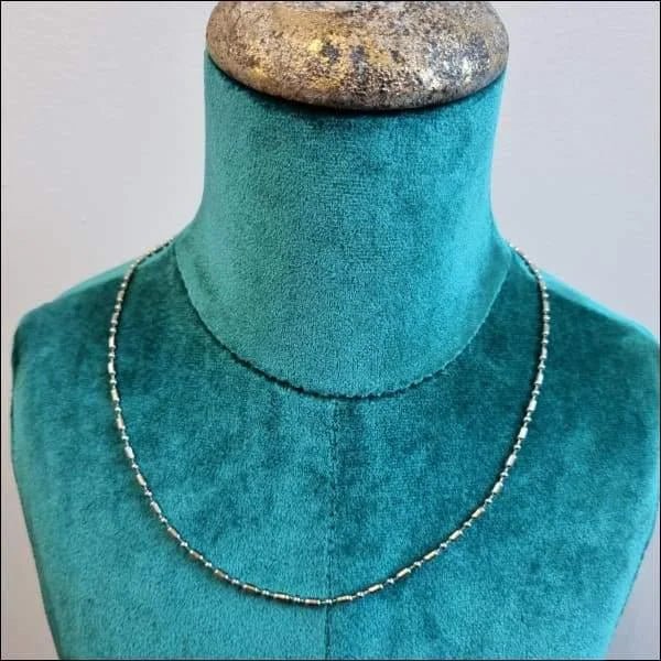 Zilveren Bolletjes Tag Ketting - bolletjes ketting - Heren